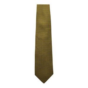 Alexander Julian Colours Geometric Pattern Gold 100% Silk Necktie